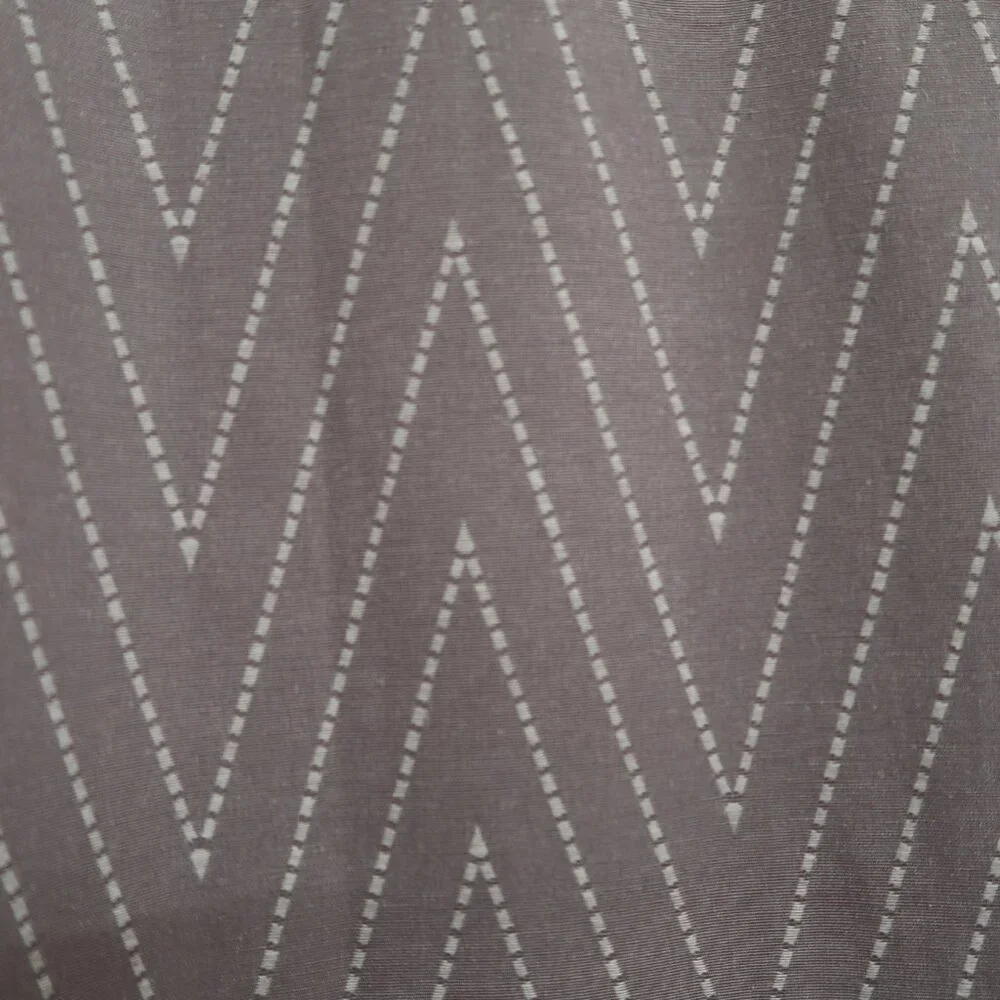 Elegant Threshold Gray Chevron Stripe Pattern Fabric Shower Curtain